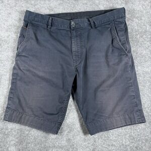 Diesel Shorts Men's 34 Blue Distressed Chino Flat Front 10" Stretch Casual